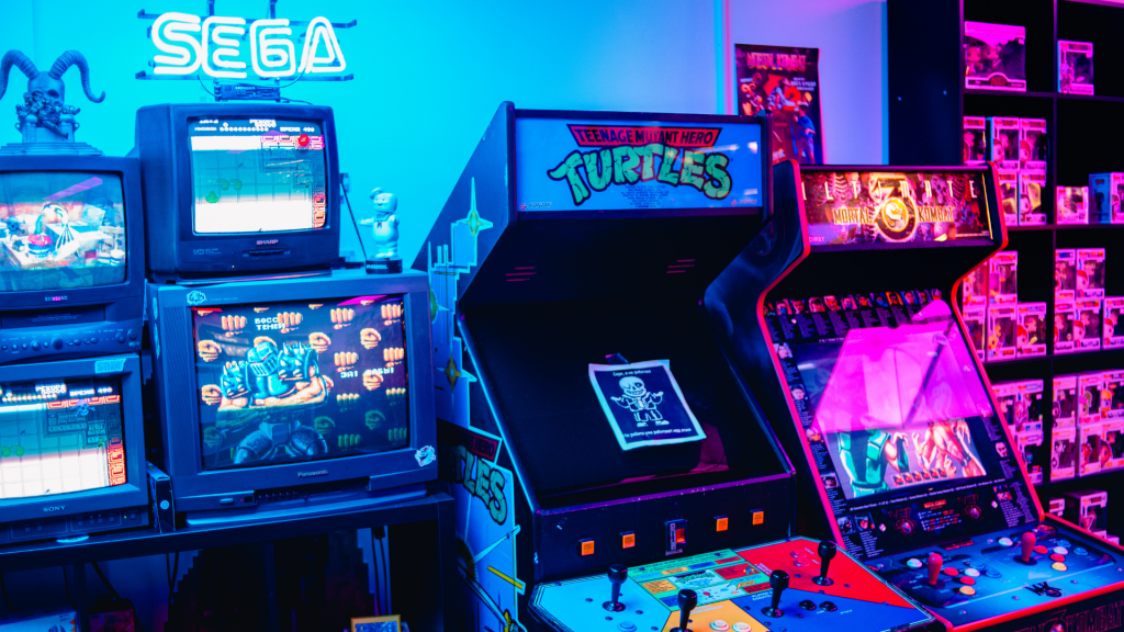 Sala de Juegos con viejas maquinas Arcade