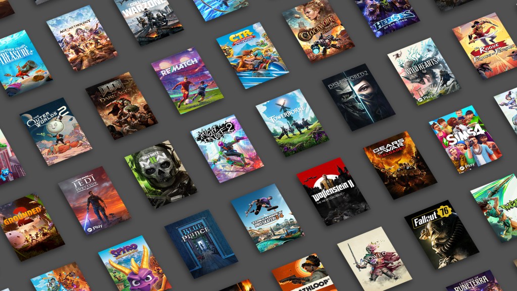 Vista. del catalogo de Game Pass de Xbox